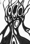 2011 - Dessin à l'encre noire, Tête d'arbre {JPEG}