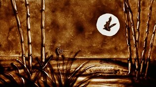 2010 :: Sand drawing, pictures screening during show "Lunar (…)