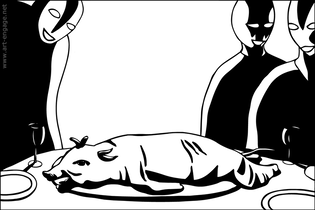 2011 : : Dessin noir et blanc : Les Plaisirs de la Table