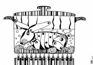 2011 : : Dessin à l'encre noire, Lapin Minute : : A4