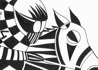 2011 :: Black Ink Drawing, Armor :: A4