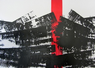 2016 : : Equilibre Précaire : : peinture acrylique & encres, 88x63cm