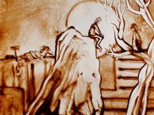2009 - Dessin sur sable, performance de dessin en direct