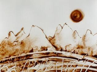 2009 - Dessin sur sable, performance de dessin en direct