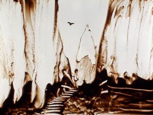 2009 - Dessin sur sable, performance de dessin en direct