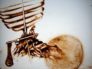 2009 - Dessin sur sable, performance de dessin en direct