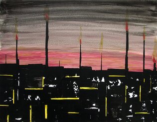 2015 : : CO2 Overdose : : peinture acrylique, encres, 65x50cm