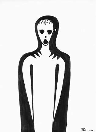 2011 : : Dessin à l'encre noire, Irradiation : : A4