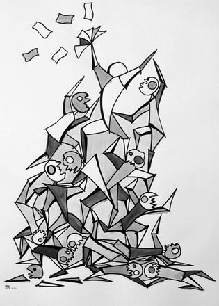 2012 :: Free Competition :: Posca an ink wash, 50x70 cm