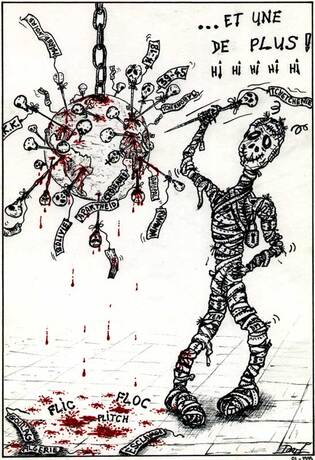 1995 - Dessin noir et blanc, La marche de l'histoire